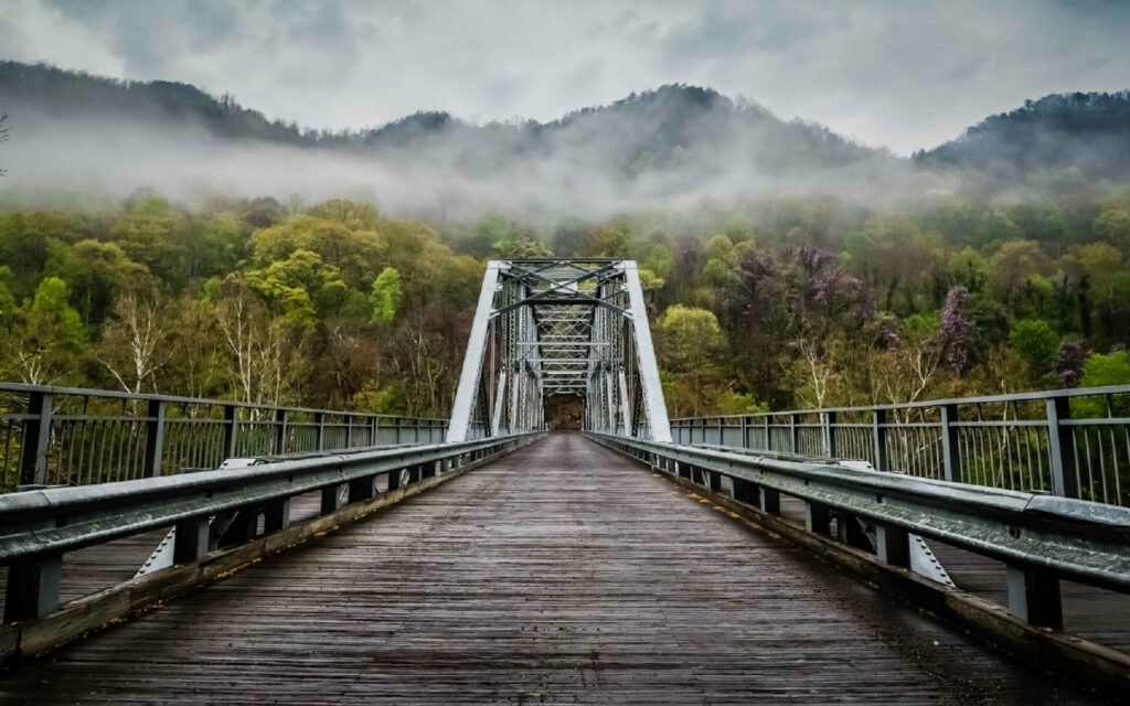 Bridge on a foggy morning