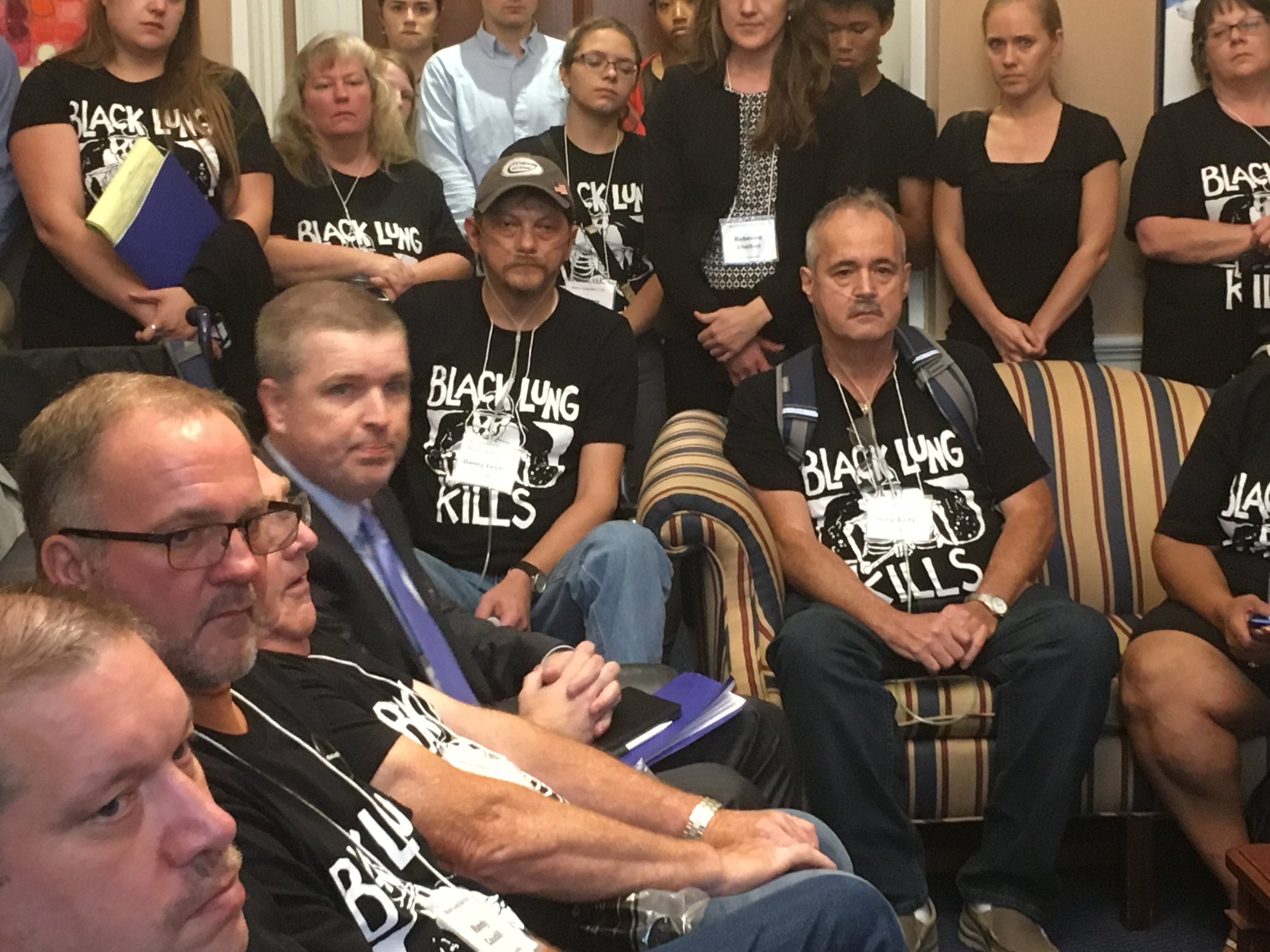 Disabled miners go to Washington DC in July 2019 to lobby lawmakers to support the Black Lung Disability Trust Fund Source: Sydney Boles/Ohio Valley Resource