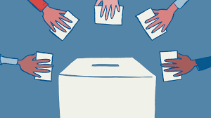 voting at ballot box