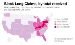 Black Lung Claims U.S. Map