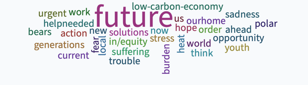 word cloud, words related to climate change