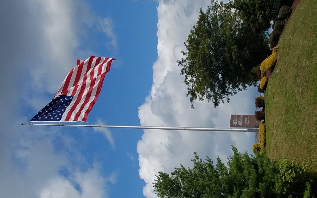 flag by Washington Mall