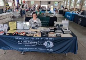 Addie tabling at the Greene County Fair